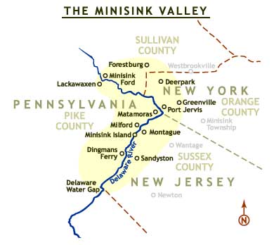 general map of the Minisink Valley