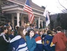 students leaving Fort Decker